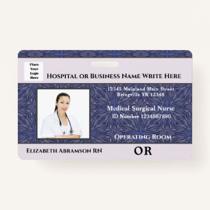 Hospital Medical Operating Nurse Employee Photo ID Badge