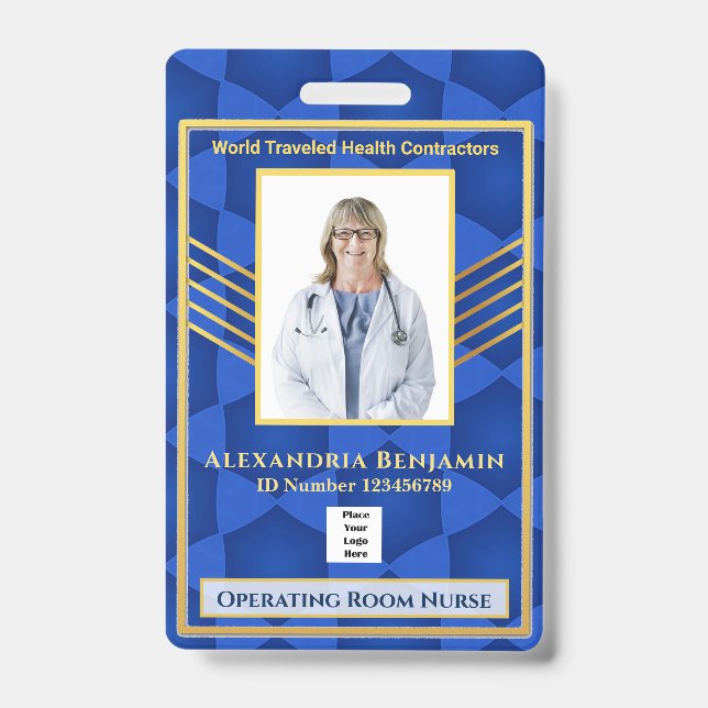 Hospital Medical Operating Room RN Employee Photo ID Badge (Front)