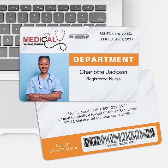 Hospital Photo ID Badge with Barcode (Creator Uploaded)
