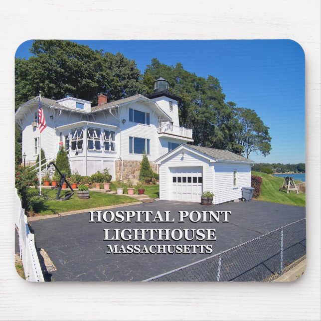 Hospital Point Lighthouse, Massachusetts Mouse Pad (Front)