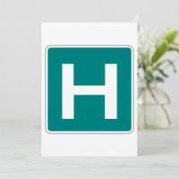 Hospital Road Sign Emergency Medical Facility