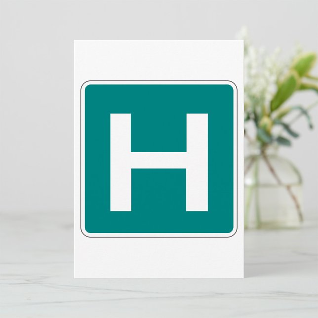 Hospital Road Sign Emergency Medical Facility  Invitation (Creator Uploaded)