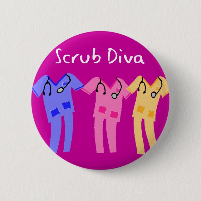 Hospital Scrubs Wearer Gifts 6 Cm Round Badge (Front)