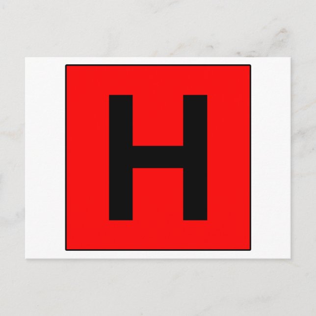 Hospital Sign Road Symbol Medical Doctor Postcard (Front)