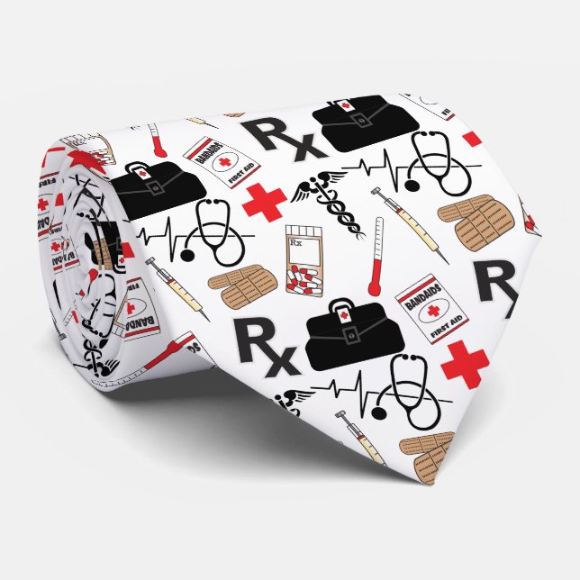 Hospital Staff Pattern Tie (Rolled)