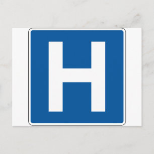 Hospital Street Sign Postcard