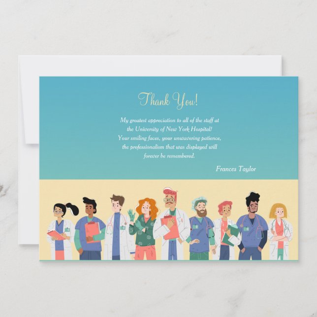 Hospital Team Thank You Card (Front)