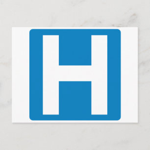 Hospital Zone Highway Sign Postcard