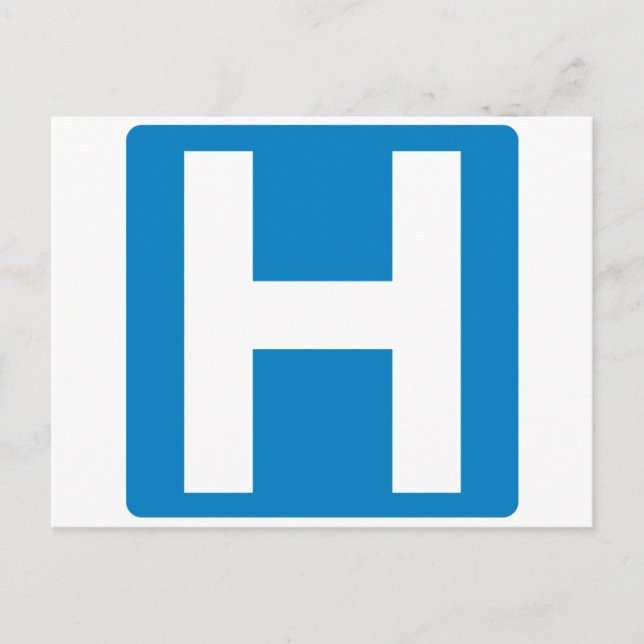 Hospital Zone Highway Sign Postcard (Front)
