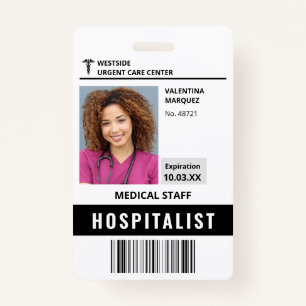 Hospitalist Doctor Physician ID Photo Badge ID Badge