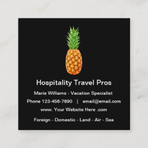 Hospitality And Travel Specialist Square Business Card