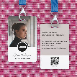 Hospitality Employee Photo ID QR Code Badge