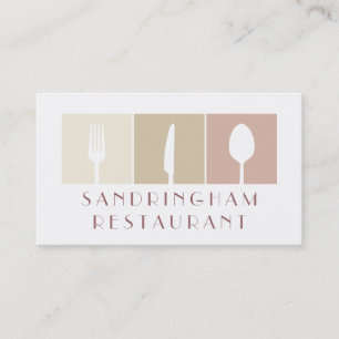 Hospitality Food Fork Spoon Knife Business Card