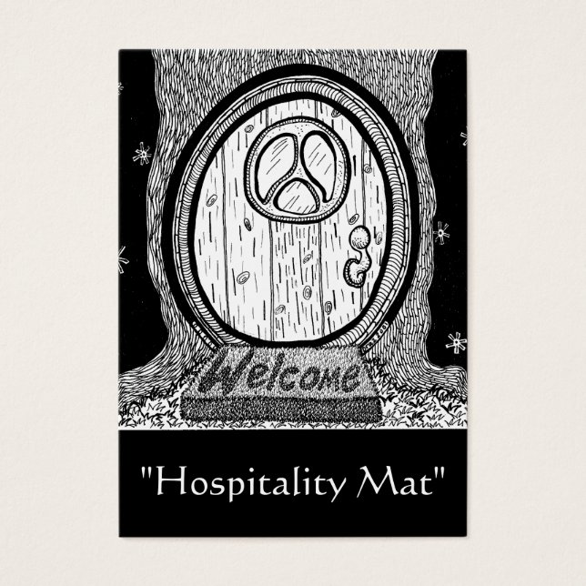 "Hospitality Mat" ACEO Art Trading Card (Front)