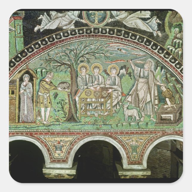 Hospitality of Abraham and the Sacrifice of Square Sticker (Front)