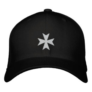 Hospitallers Black Embroidered Cross Hat