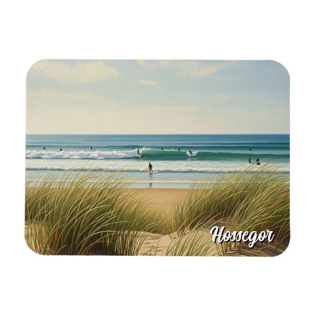 Hossegor France beach surfers Magnet (Horizontal)