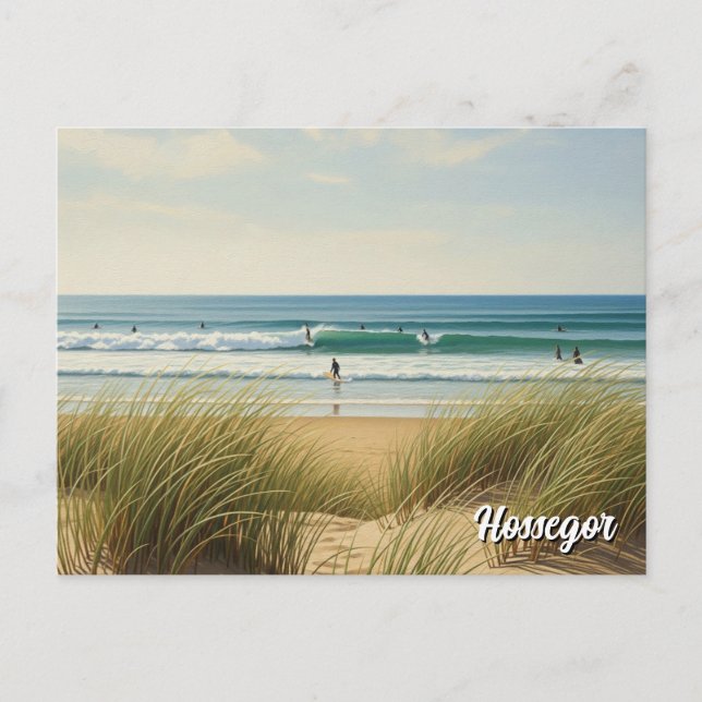 Hossegor France beach surfers Postcard (Front)