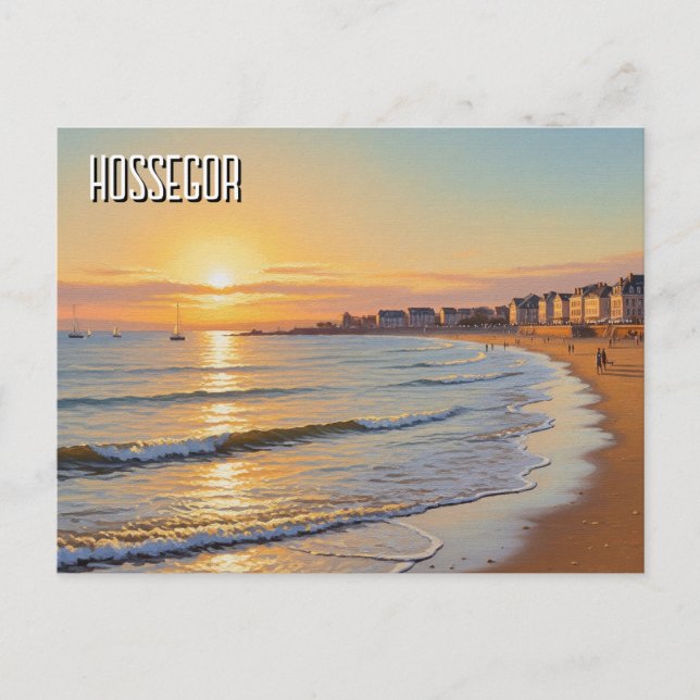 Hossegor France Sunset beach Postcard (Front)