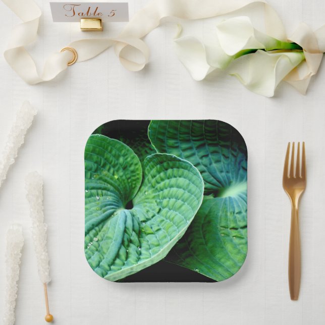 Hosta Heart Paper Plate (Wedding)