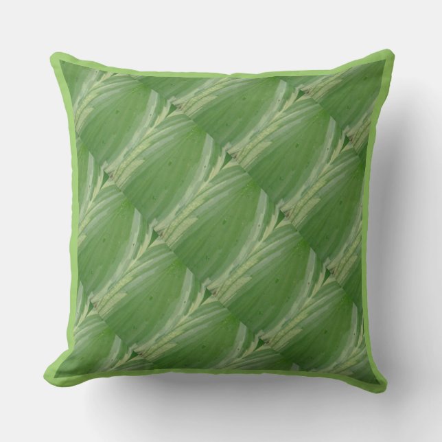 hosta leaf, almost solid green pillow (Front)