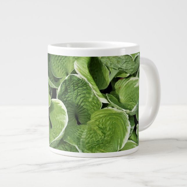Hosta Leaves Large Coffee Mug (Front Right)