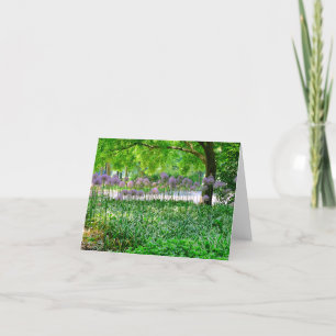 "HOSTAS AND PURPLE ALLIUM" CARD