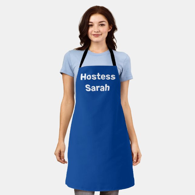 Hostess Blue Cute Bridal shower Party Weddings Apron (Worn)