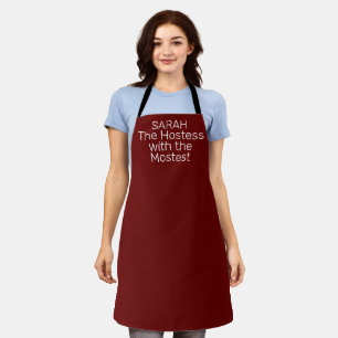 Hostess Burgundy Cute Bridal shower Party Weddings Apron