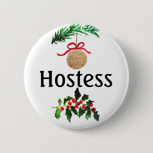 Hostess Christmas Bridal shower Gifts Weddings 6 Cm Round Badge