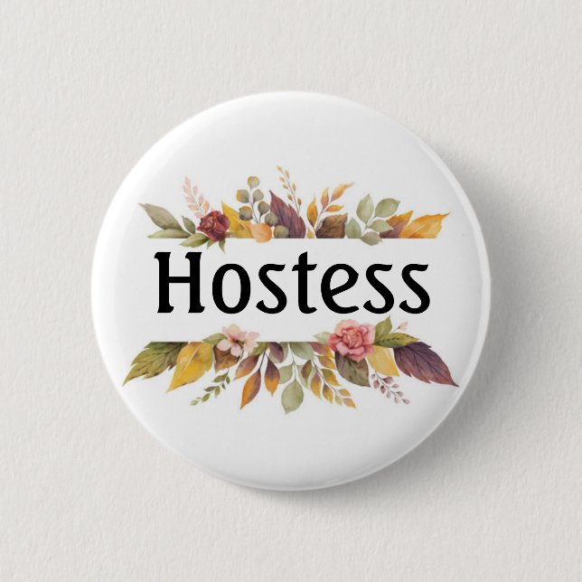 Hostess Pink Bridal shower Gifts Weddings Button (Front)