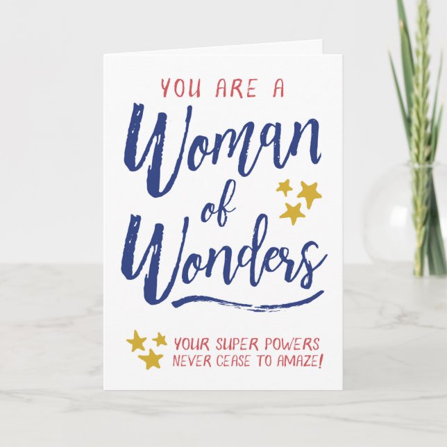 Hostess Thanks, You are a Woman of Wonders Thank You Card (Front)