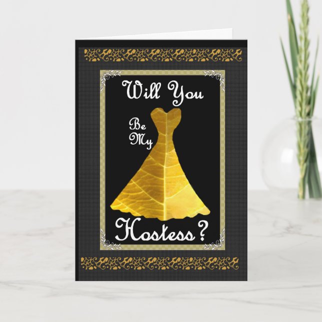 Hostess Wedding Invitation - GOLD Gown (Front)