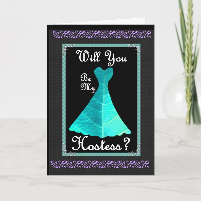 Hostess Wedding Invitation - TURQUOISE Gown (Front)