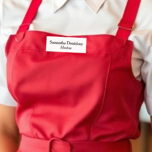 Hostess White Name Tag