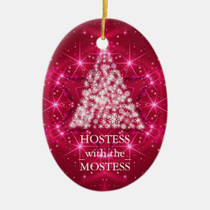 Hostess with the Mostess Christmas Chalkboard Ceramic Tree Decoration