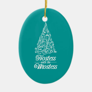 Hostess with the Mostess Christmas Host Gift Xmas Ceramic Tree Decoration