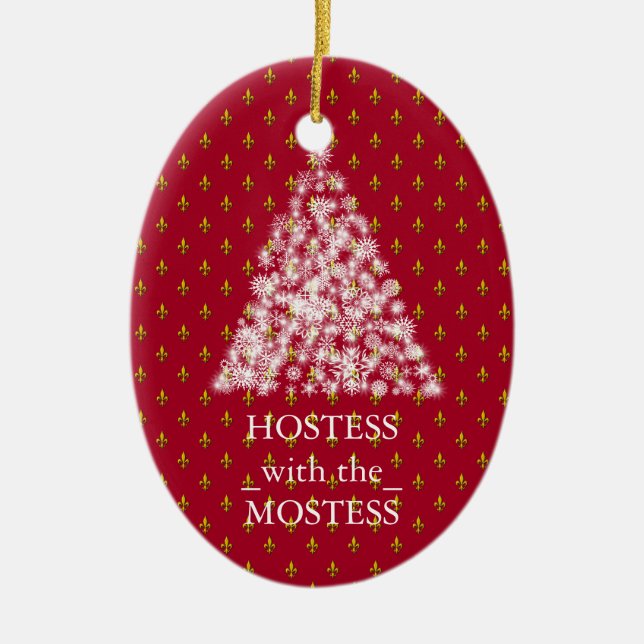 Hostess with the Mostess Christmas Xmas Ceramic Tree Decoration (Front)