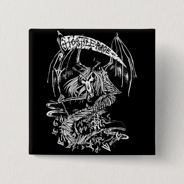 HOSTILE RAGE 15 CM SQUARE BADGE (Front)