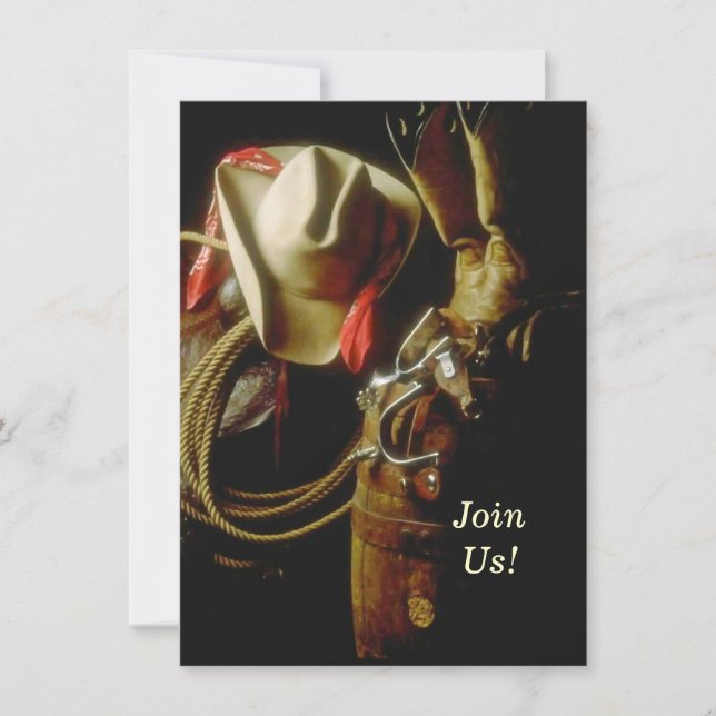 Hosting Western Themed Milestone Birthday Party Invitation (Front)