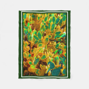 Hot Africa Desert Cactus Plants Prickly Pear Fleece Blanket