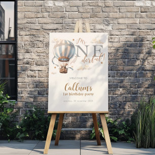 Hot Air Balloon 1st Birthday Poster