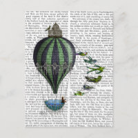 Hot Air Balloon and Birds