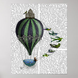 Hot Air Balloon and Birds Poster