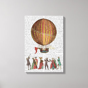 Hot Air Balloon And People Canvas Print