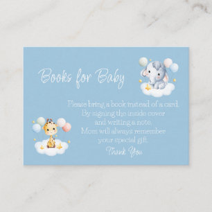 Hot Air Balloon Animals Baby Boy Baby Shower Enclosure Card