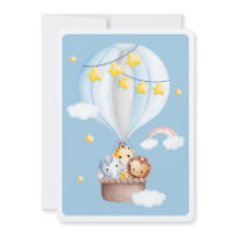Hot Air Balloon Animals Baby Boy Baby Shower