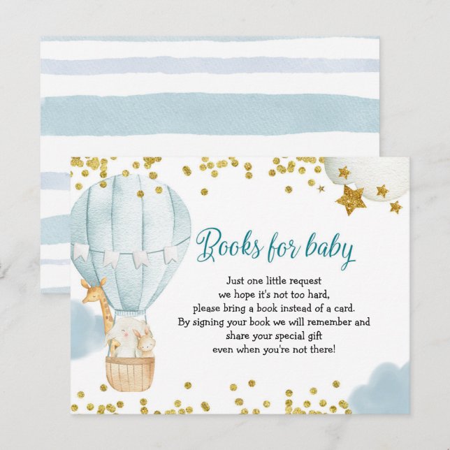 Hot Air Balloon Animals Books for baby Invitation  Postcard (Front/Back)