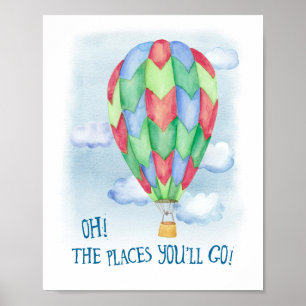 Hot Air Balloon Art Print Oh! The places u will go