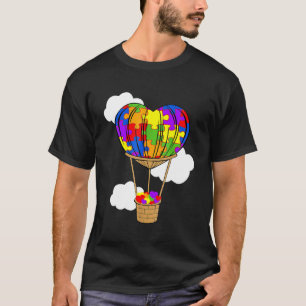 Hot Air Balloon Autism Awareness Cute Heart Puzzle T-Shirt
